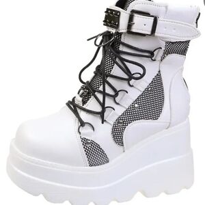 🧿Women's White Platform Ankle Boots
